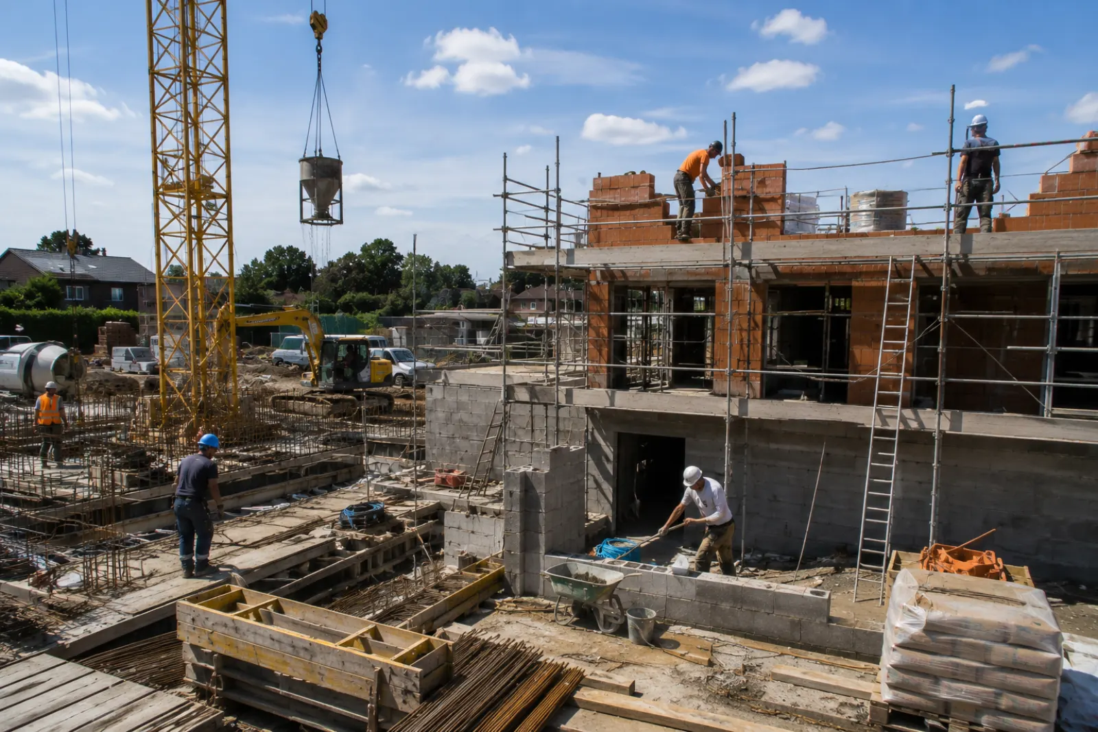 Équipe de professionnels du bâtiment